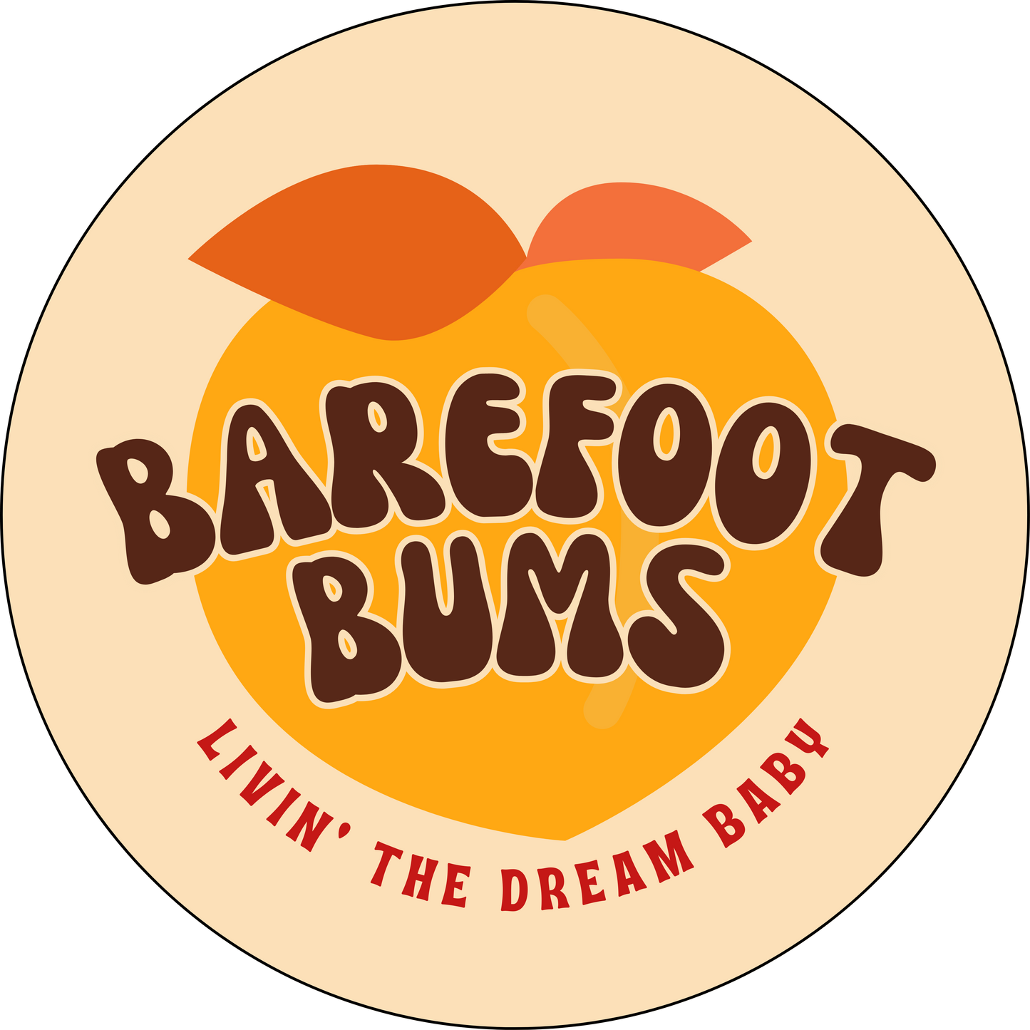 'Barefoot Bums' Sticker